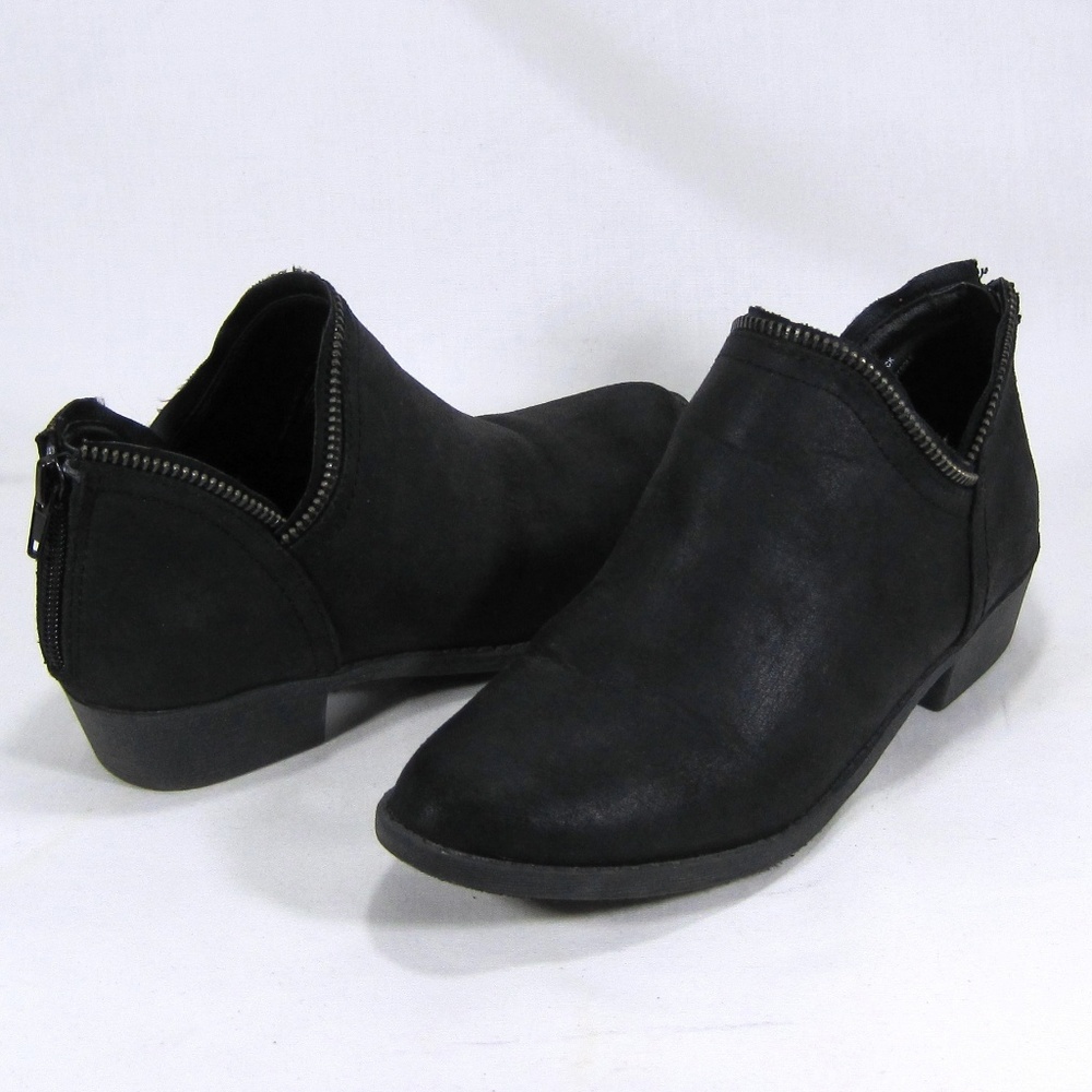 Steve Madden Girls Matte Black Ankle Booties Sz: 3